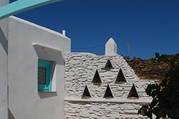 Detail of a dovecote at Kampos Home