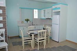 The kitchen in the apartment